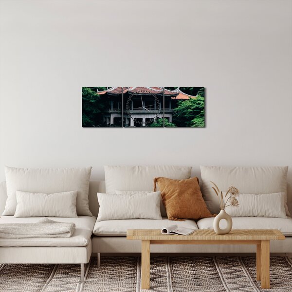 A japán nemzeti kert képe (órával) (90x30 cm)
