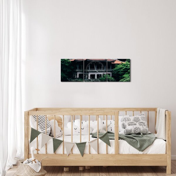 A japán nemzeti kert képe (órával) (90x30 cm)