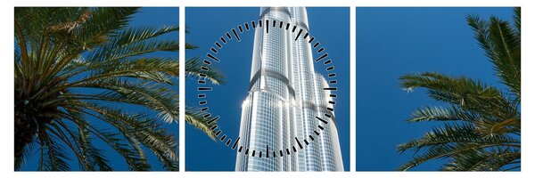 Kép - Burj Khalifa (órával) (90x30 cm)