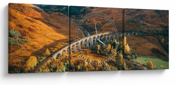 Híd képe a skót völgyben (órával) (90x30 cm)