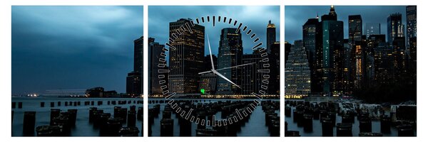 Kép - Kilátás a New York-i felhőkarcolókra (órával) (90x30 cm)