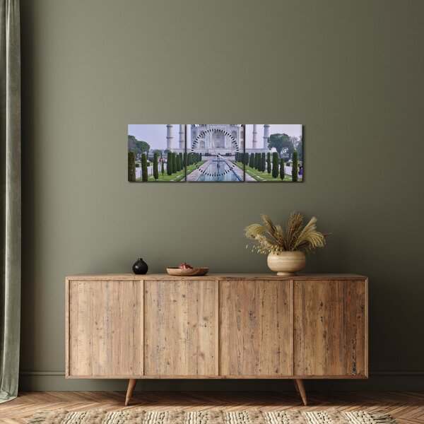 Kép - Taj Mahal napkeltekor (órával) (90x30 cm)