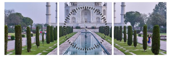 Kép - Taj Mahal napkeltekor (órával) (90x30 cm)