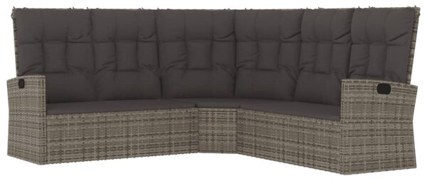 4 részes szürke polyrattan kerti ülőgarnitúra párnákkal