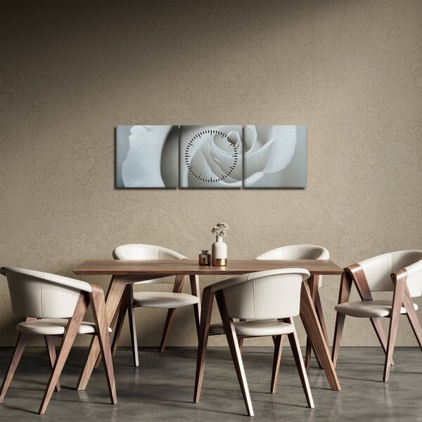 Kép - Fehér rózsa (órával) (90x30 cm)