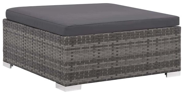 8 részes szürke polyrattan kerti ülőgarnitúra párnákkal