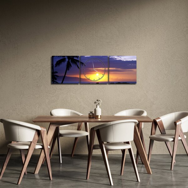 A naplemente képe a tenger felett (órával) (90x30 cm)
