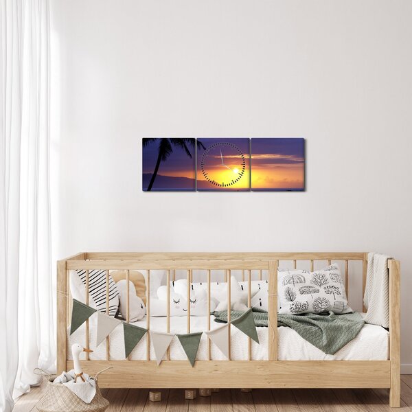 A naplemente képe a tenger felett (órával) (90x30 cm)