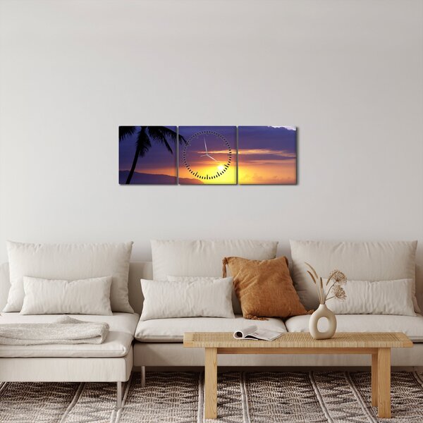 A naplemente képe a tenger felett (órával) (90x30 cm)