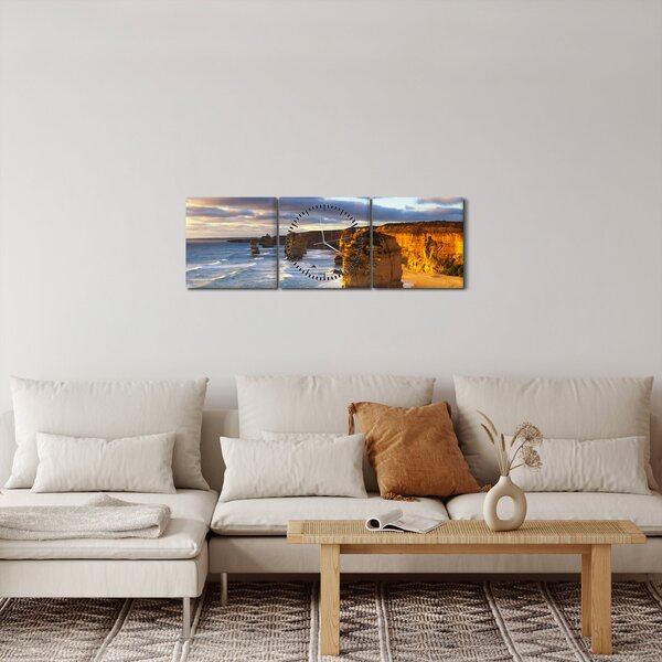 A tengeri sziklák képe (órával) (90x30 cm)