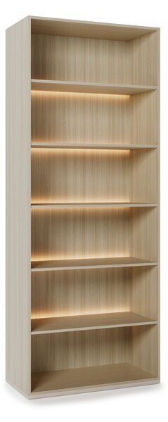 Könyvespolc Sermavi 149, Nyitott, Laminált forgácslap, 231x91x44cm, Tölgy