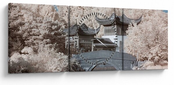 Kép - Virágzó fák Ázsiában (órával) (90x30 cm)