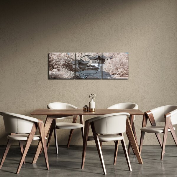 Kép - Virágzó fák Ázsiában (órával) (90x30 cm)