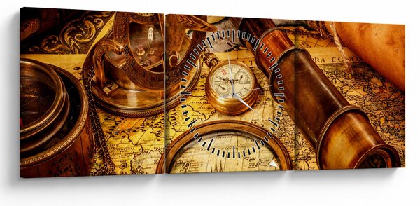Kép - Tengerészek történelmi segédeszközei (órával) (90x30 cm)