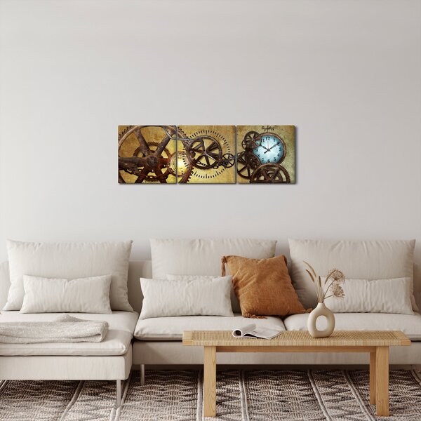 Kép a történelmi óramozgásokról (órával) (90x30 cm)