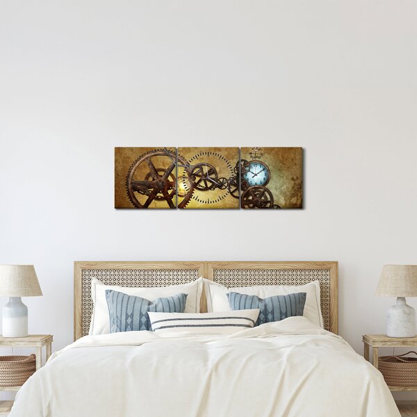 Kép a történelmi óramozgásokról (órával) (90x30 cm)