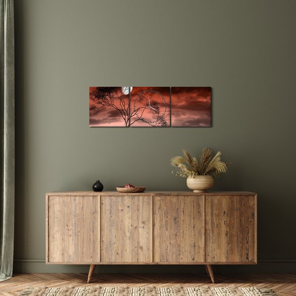 Kép - Hold megvilágítja az éjszakát (órával) (90x30 cm)