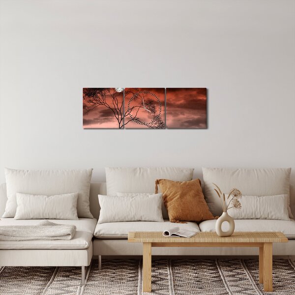 Kép - Hold megvilágítja az éjszakát (órával) (90x30 cm)