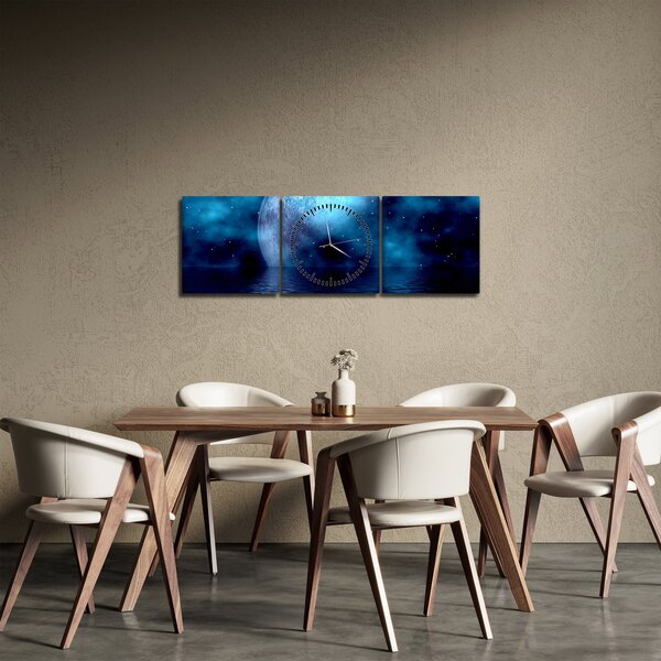 A hold képe a tenger felett (órával) (90x30 cm)