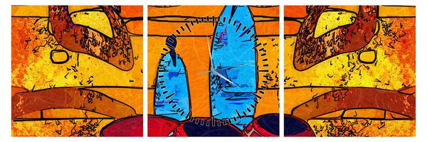 Kép - Ősi festészet (órával) (90x30 cm)