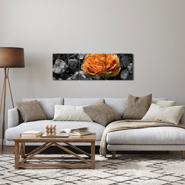 Virág képe (órával) (90x30 cm)