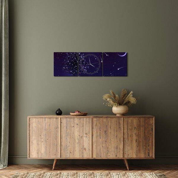 Kép - Illusztrációban fogott éj (órával) (90x30 cm)