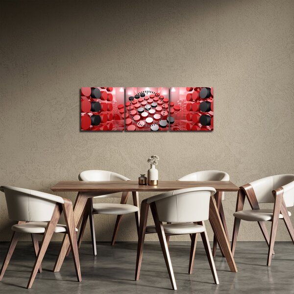 A gomb absztrakció képe (órával) (90x30 cm)