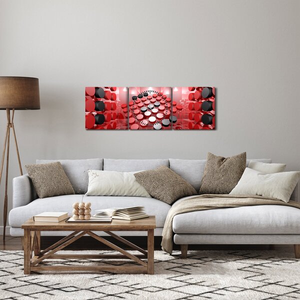 A gomb absztrakció képe (órával) (90x30 cm)