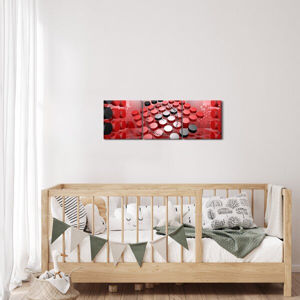 A gomb absztrakció képe (órával) (90x30 cm)