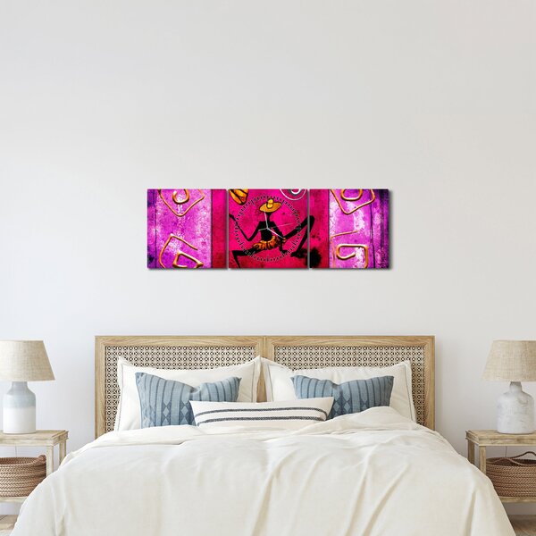 Történelmi falfestmény képe (órával) (90x30 cm)