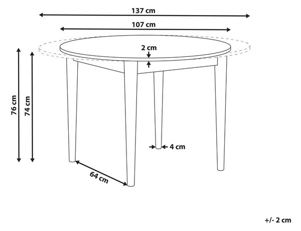 Kihúzható étkezőasztal ECHO Sötét tölgy 107/137 cm 107 cm