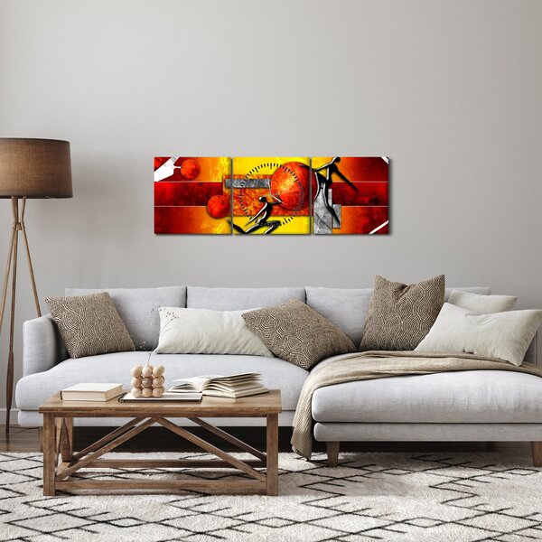 Kép - Az emberiség festménye (órával) (90x30 cm)