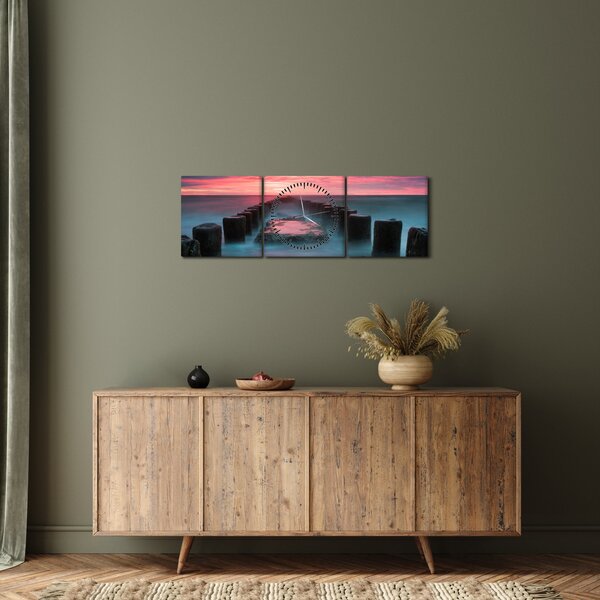 Kép - Sziklák a tenger (órával) (90x30 cm)