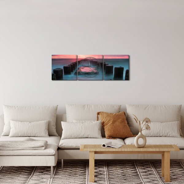Kép - Sziklák a tenger (órával) (90x30 cm)