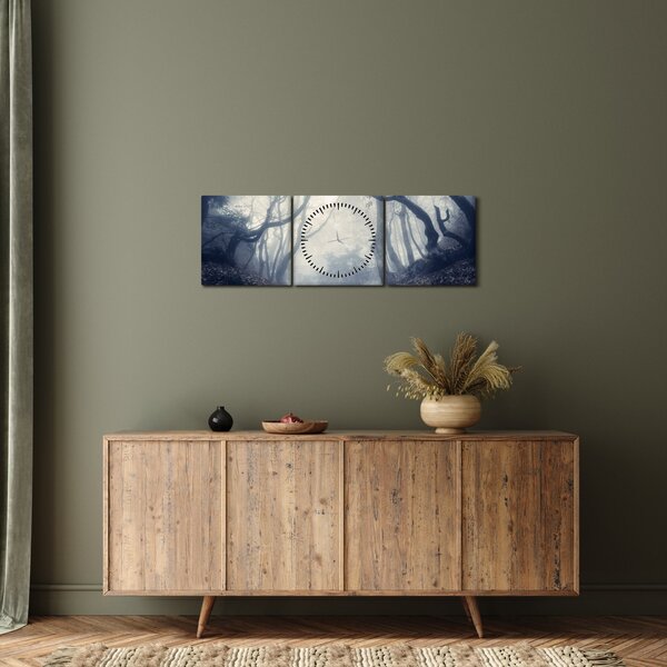Kép - Erdő a ködben (órával) (90x30 cm)