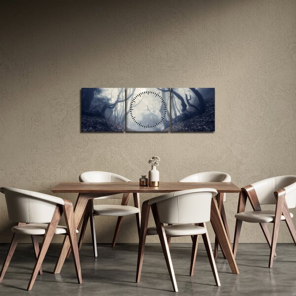 Kép - Erdő a ködben (órával) (90x30 cm)