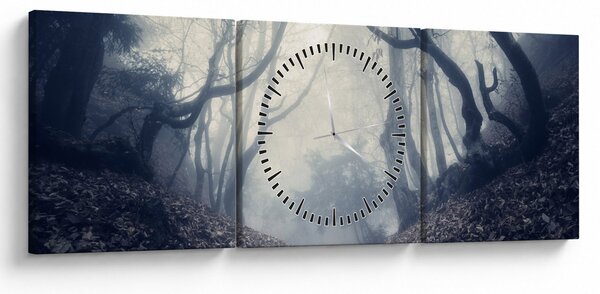 Kép - Erdő a ködben (órával) (90x30 cm)