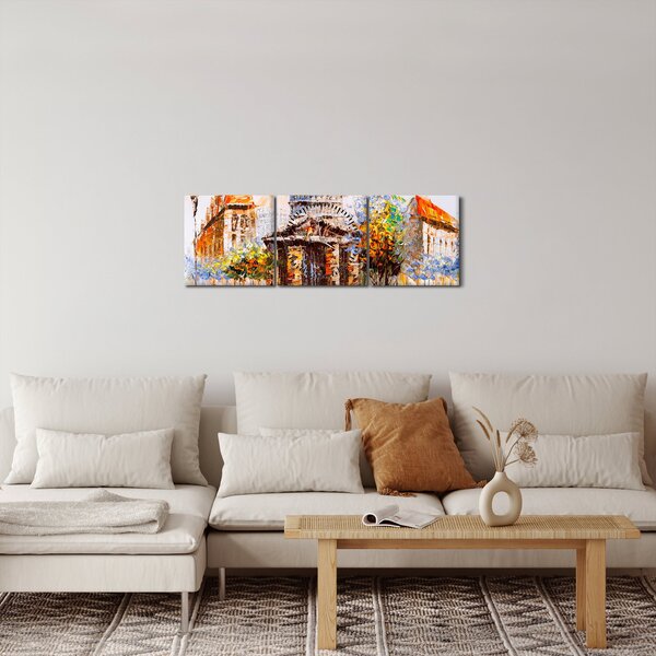 Kép - Festett városi emlékmű (órával) (90x30 cm)