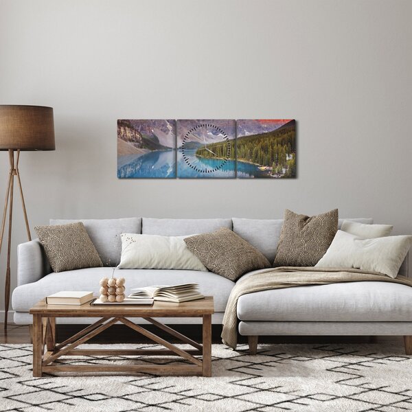 Kép - kanadai hegyi táj (órával) (90x30 cm)