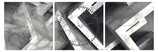 Absztrakt kép kocka (órával) (90x30 cm)