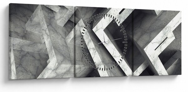 Absztrakt kép kocka (órával) (90x30 cm)