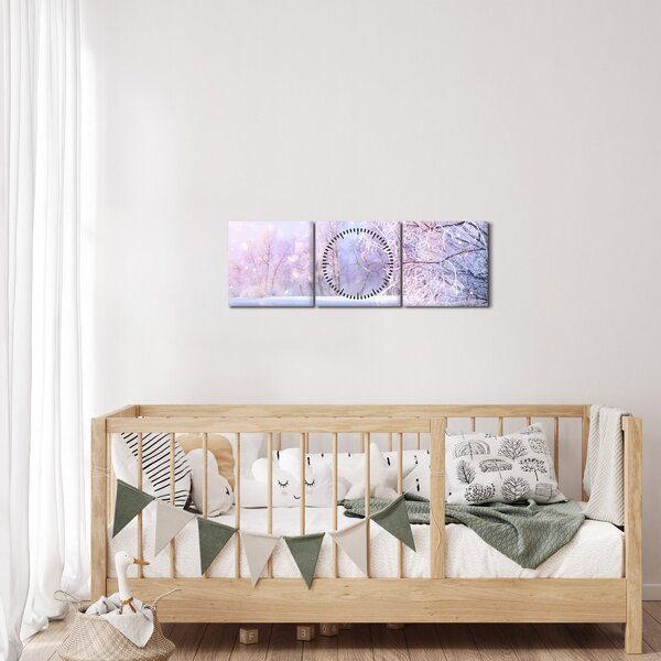 Kép - Fagyos tél (órával) (90x30 cm)
