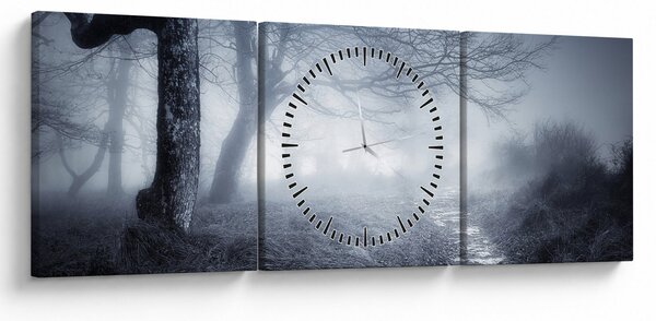 Kép - Út a ködben (órával) (90x30 cm)