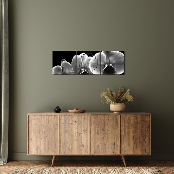 Egy orchidea virág képe (órával) (90x30 cm)