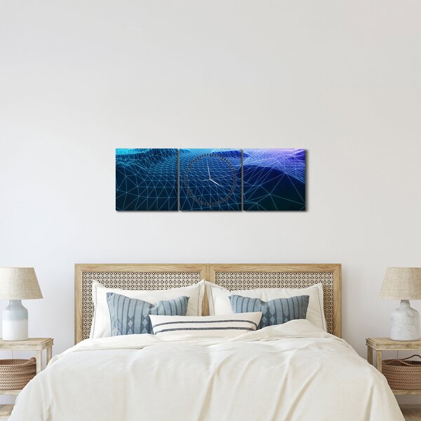 Kép - Hegyek egy számítógépes modellben (órával) (90x30 cm)