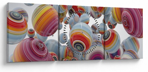 Festett gömbök képe (órával) (90x30 cm)