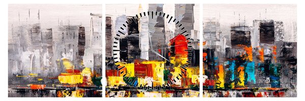 Kép - A nagyváros festménye (órával) (90x30 cm)