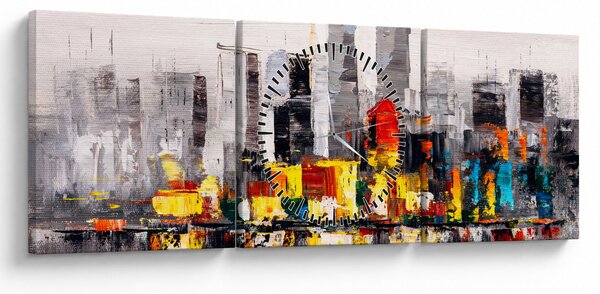 Kép - A nagyváros festménye (órával) (90x30 cm)