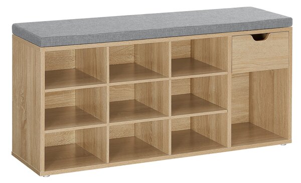 Cipőtároló ülőkével – sonoma/szürke - LHS024W11