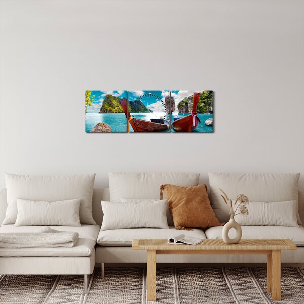 Kép - Édenkert a földön (órával) (90x30 cm)